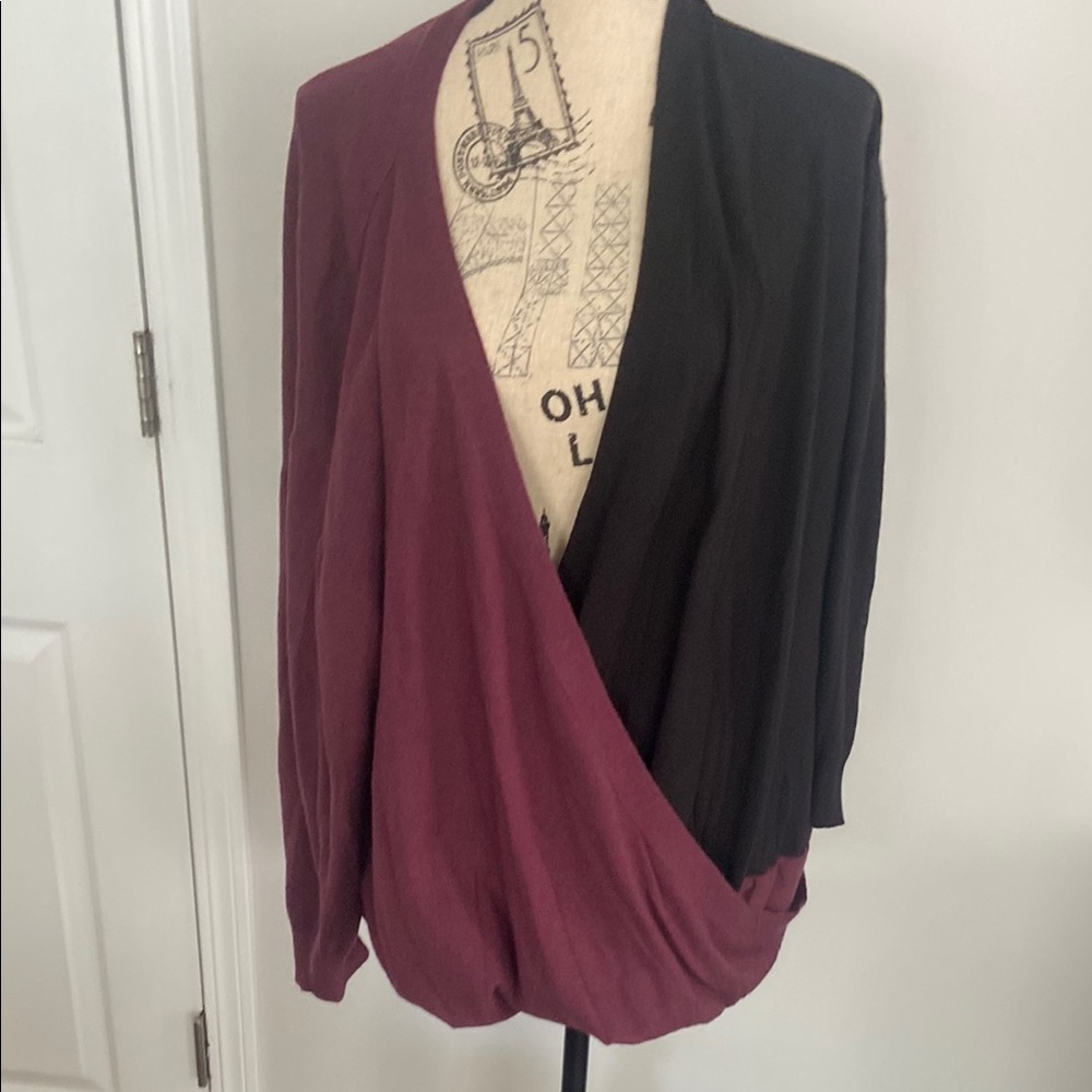 BloomChic Black and Red Shrug with Wrap Design